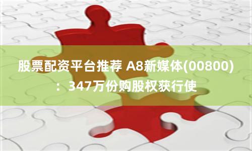 股票配资平台推荐 A8新媒体(00800)：347万份购股权获行使
